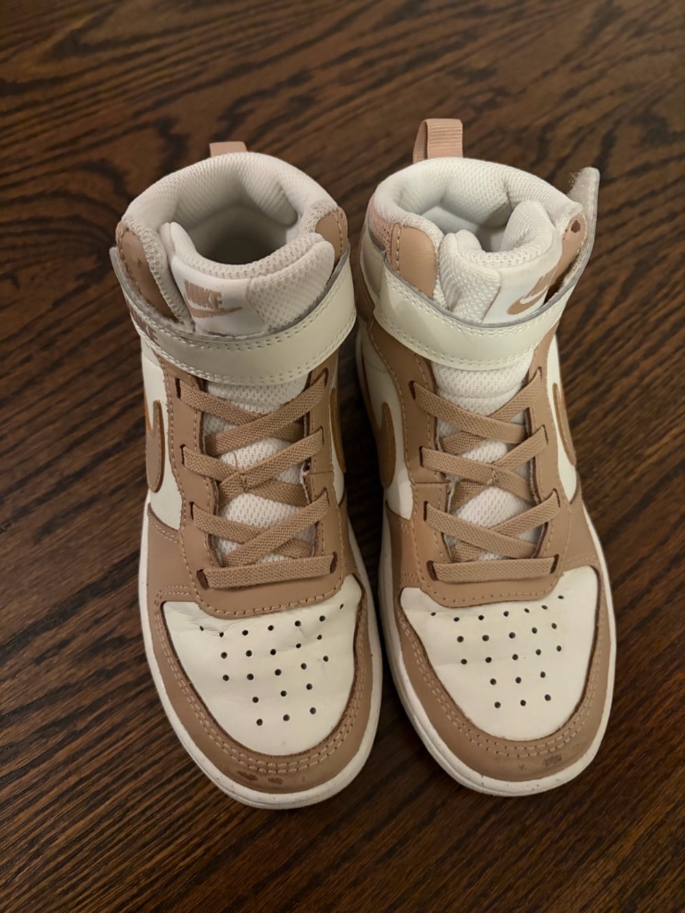 Beige and White Nikes size 13